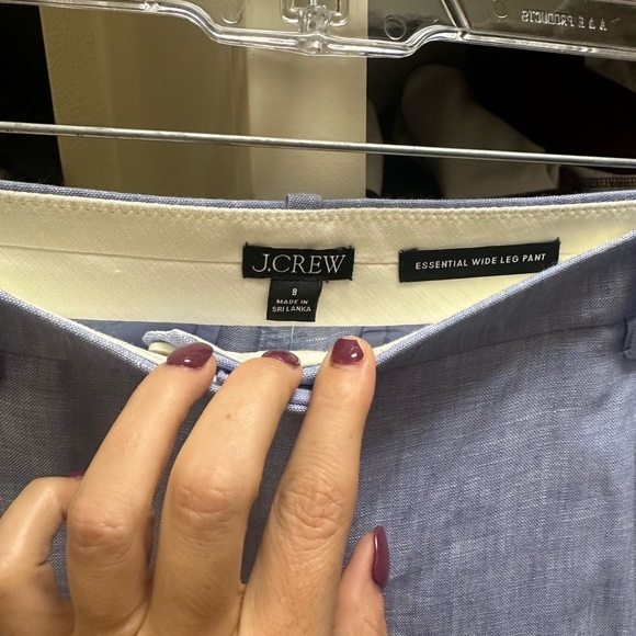 Light Blue Women's Wide-Leg Pants - Picture 4 of 4